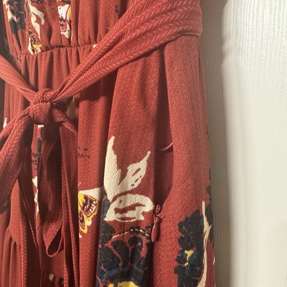 Free People Bohemian Burgundy Maxi Dress Women’s Size 10 - Picture 5 of 12